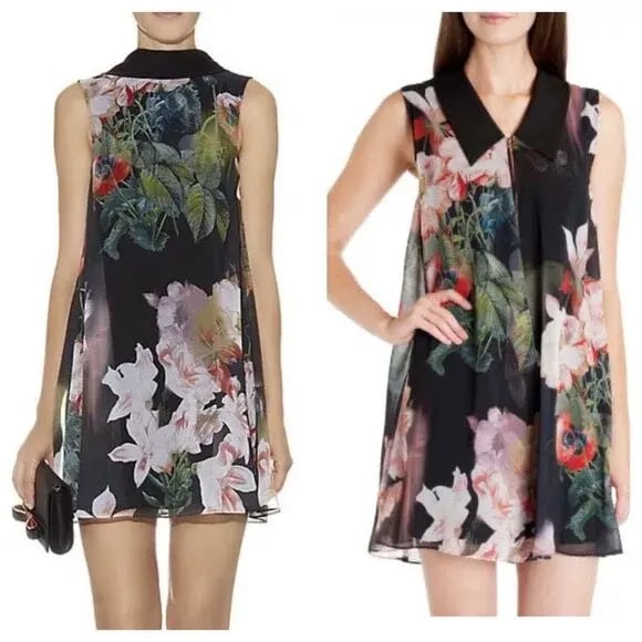 Ted Baker Georgah Opulent Bloom Floral Mini Dress Size 8 photo 2