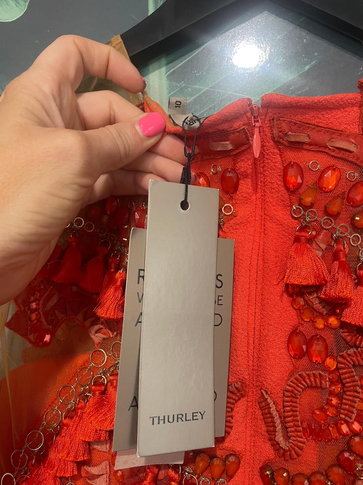 Thurley Cloud Nine Illusion Dress Red Size 10 photo 4