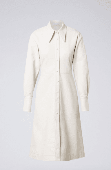 Scanlan Theodore Faux Reptile Shirt Dress Cream Size 8 photo 5