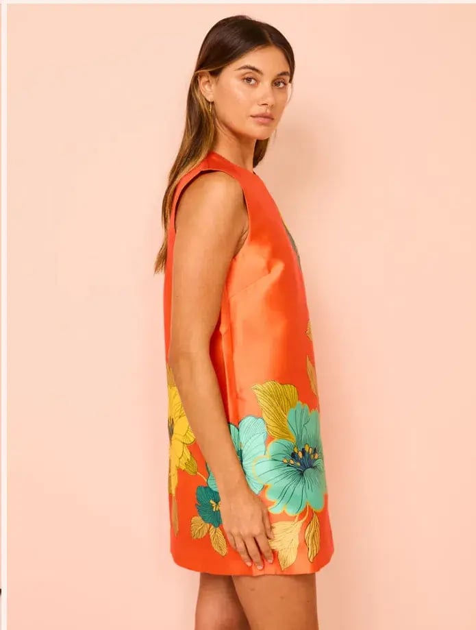 Alémais Piato Mini Dress Orange Print Size AU 10 photo 5
