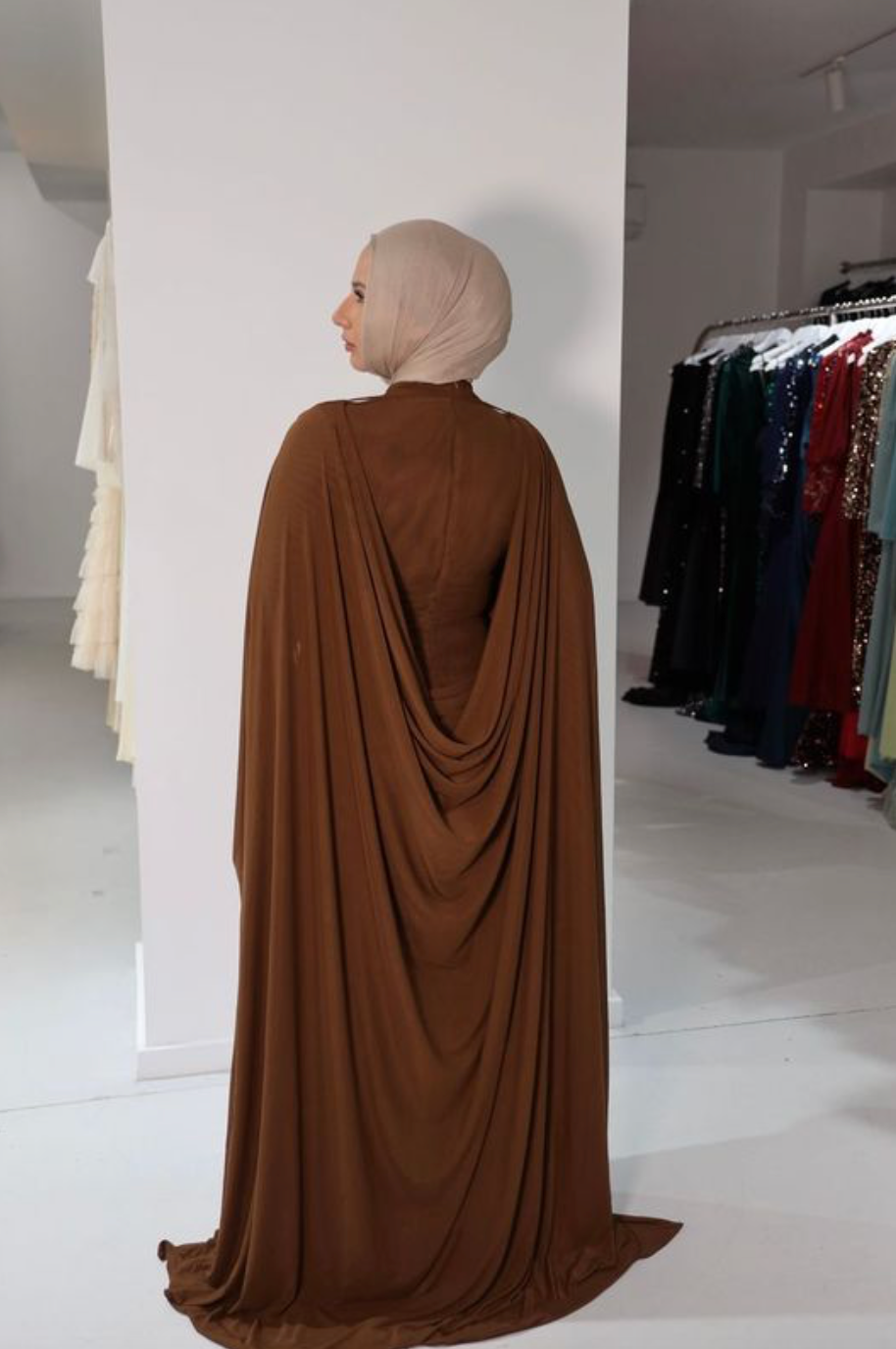 ALUYA MESH DRAPED CAPE BY BBXBRAND BROWN photo 2