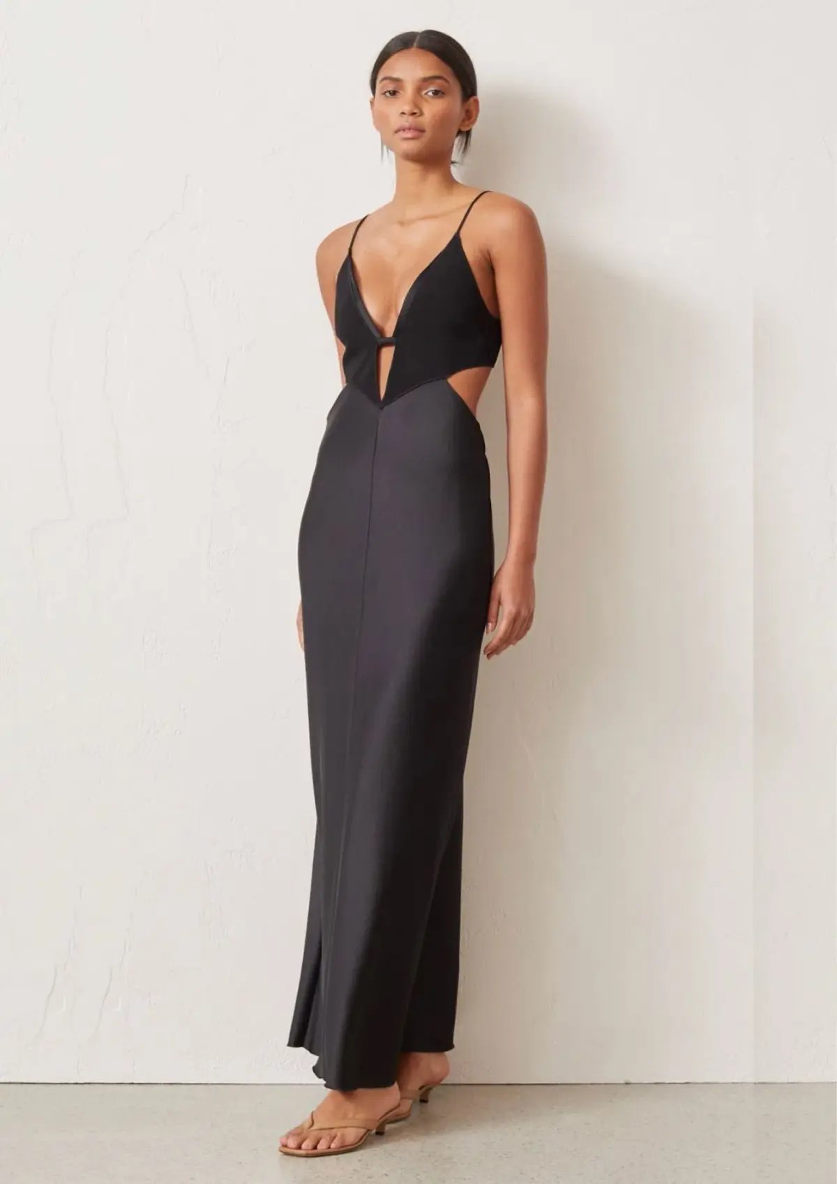 Bec & Bridge Seraphine Plunge Midi Dress Black Size 6 photo 2