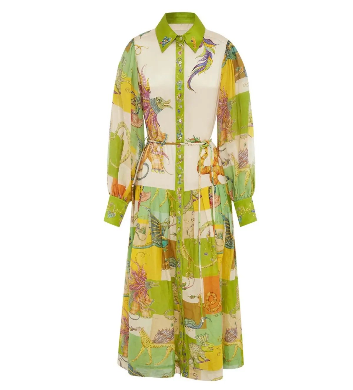 Alemais Jerome Silk Midi Dress Multi/Print Size 14 photo 2