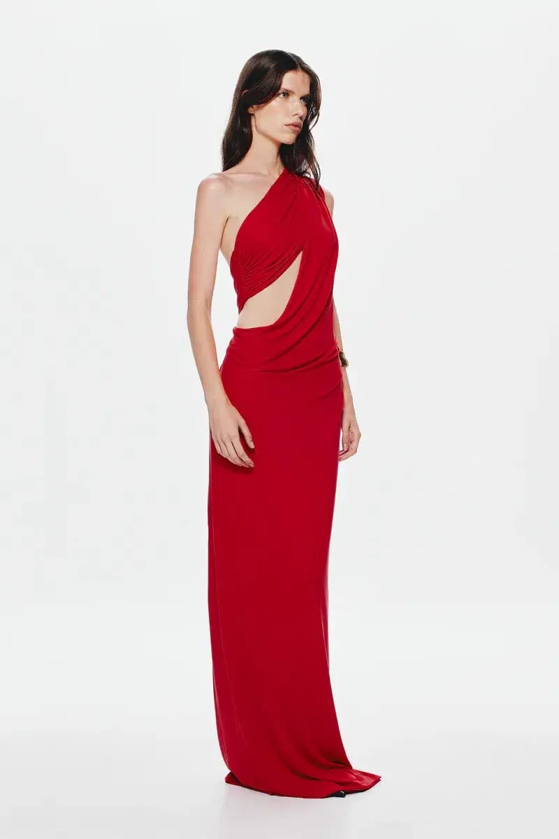 MISHA THE SOLSTICE CUPRO DRESS in CHERRY RED SIZE XS / 6 - 8 photo 6