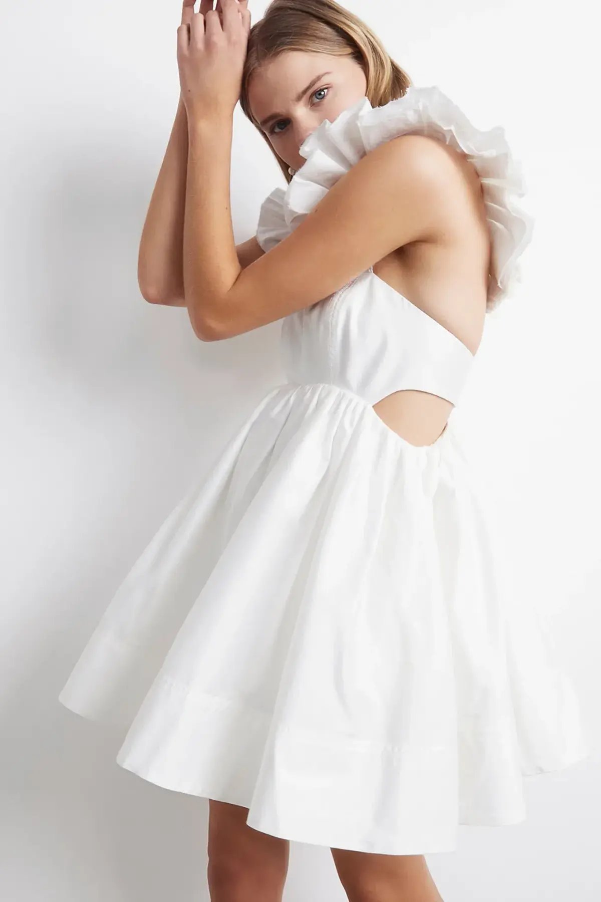 Aje Midsummer Mini Dress Ivory Size 14 photo 3