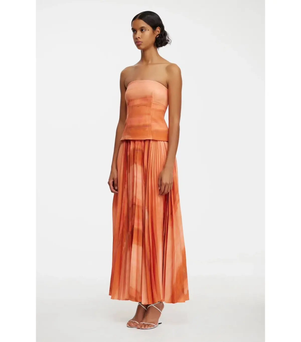 Acler Brayswick Midi Dress Melon Watercolor Size AU 8 photo 2