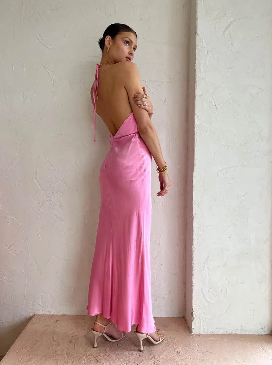Bec & Bridge Indi Halter Maxi Dress Pink Size 8 photo 2