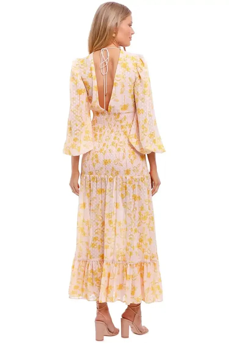 Significant Other Bernadette Dress Yellow Floral Size 6 photo 3