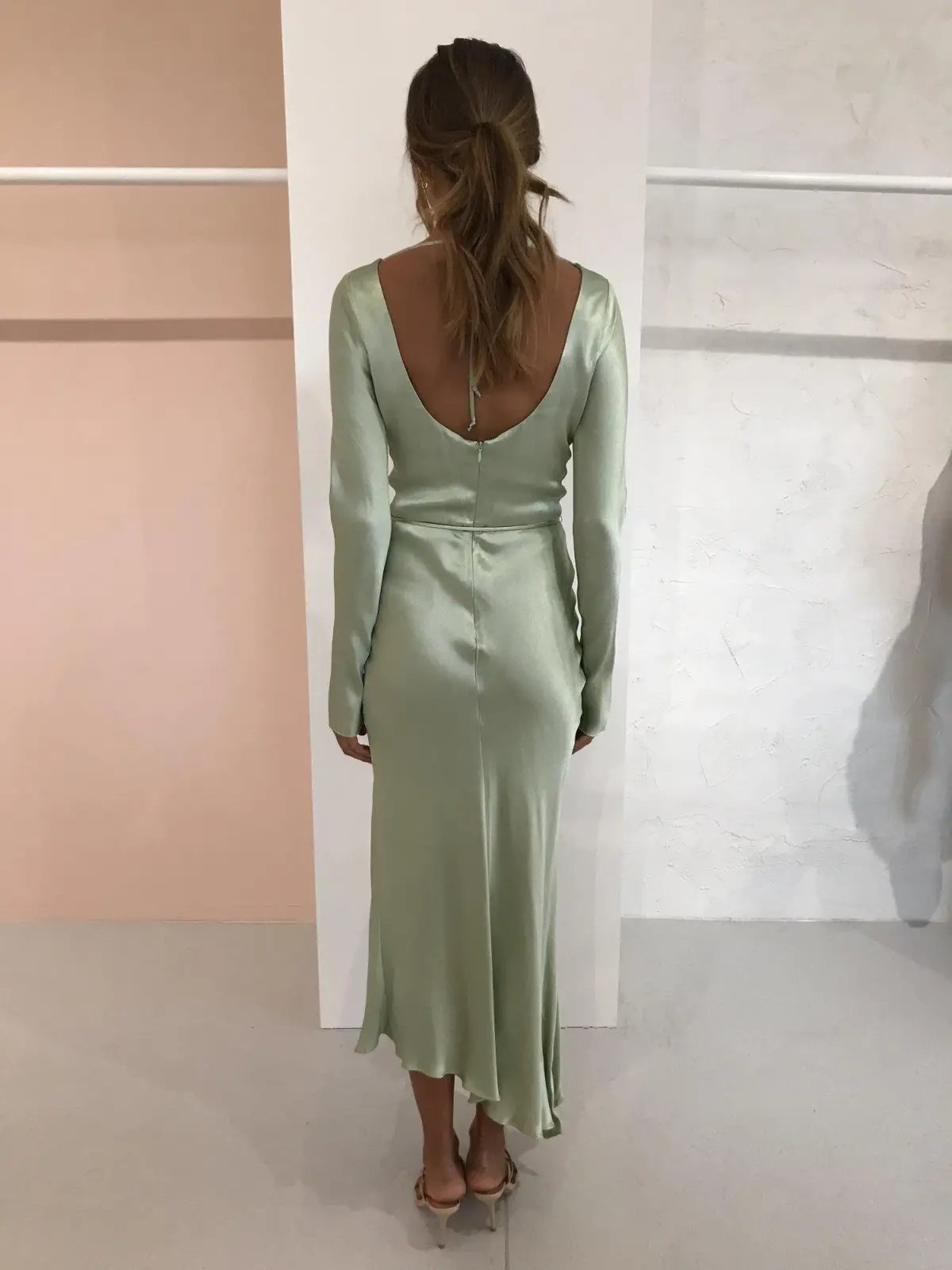 Bec & Bridge Crest Long-Sleeve Midi Dress - Peppermint Green - Size 10 photo 2
