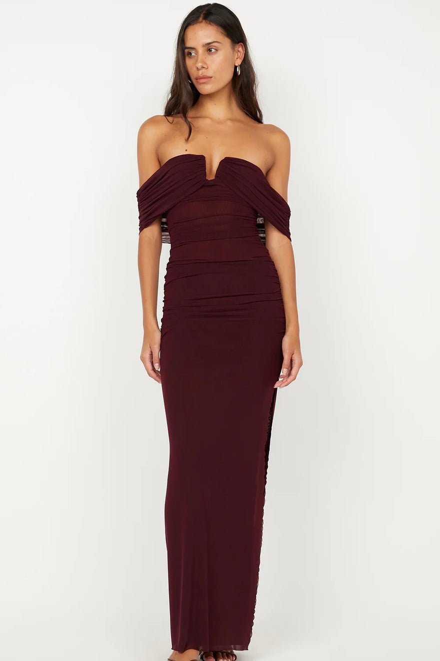 Bec & Bridge Poppy Gathered Maxi Dress - Plum photo 3