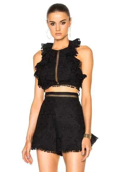 Zimmermann Caravan Flutter Top and Short Set Black Size 0 / Au 8 photo 2