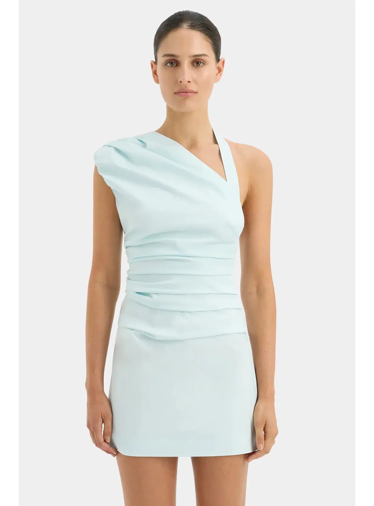 Sir The Label Azul Gathered Mini Dress Ice Blue Size 2 / AU 10 photo 2