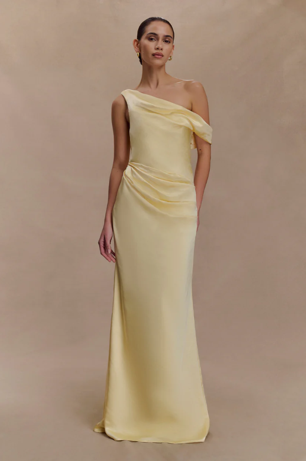 Meshki Dalia Off Shoulder Maxi Satin Dress photo 2