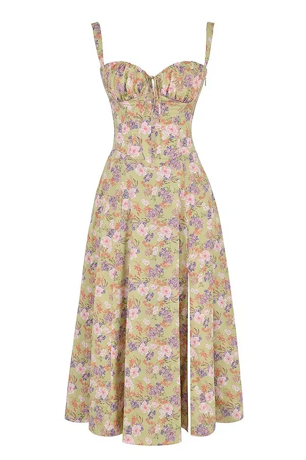 House of CB Carmen Peony Print Bustier Sundress Size XS/AU 6 photo 4