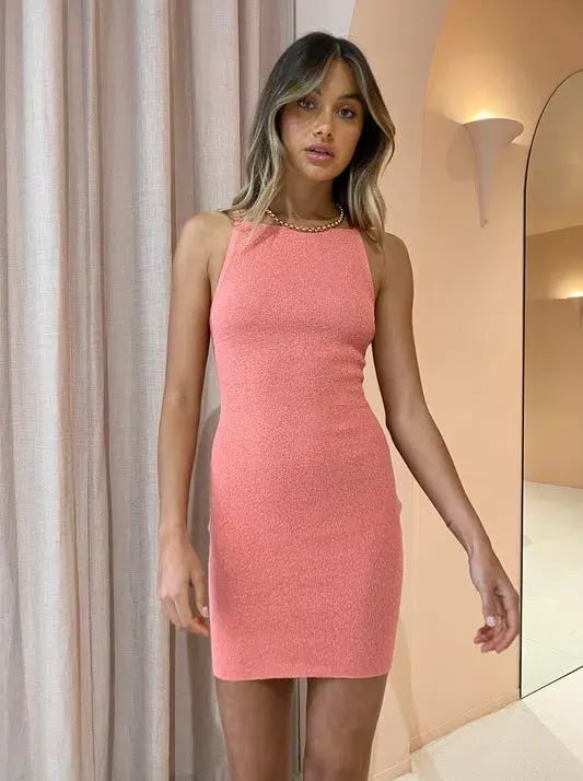 Bec & Bridge Oasis Mini Dress Salmon Pink Size 8 photo 2