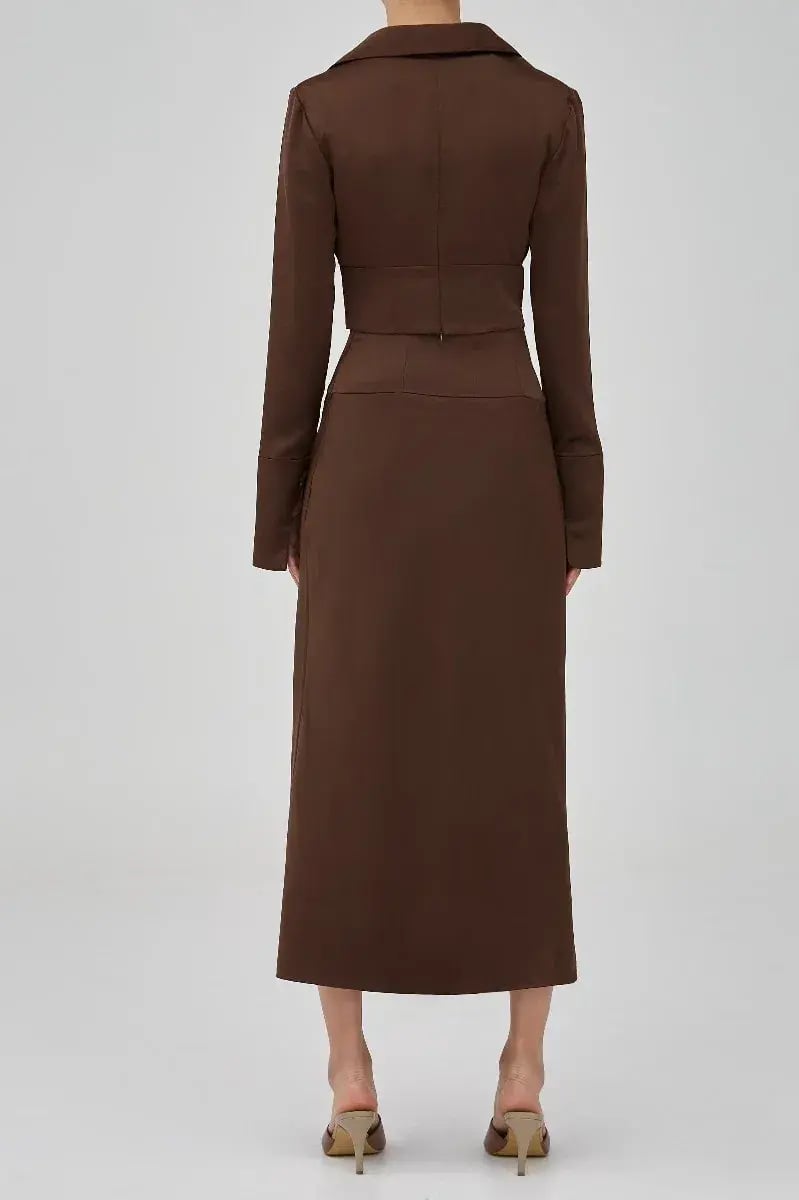 C/MEO CollectiveCollective Midi Skirt Brown Size 10 photo 4