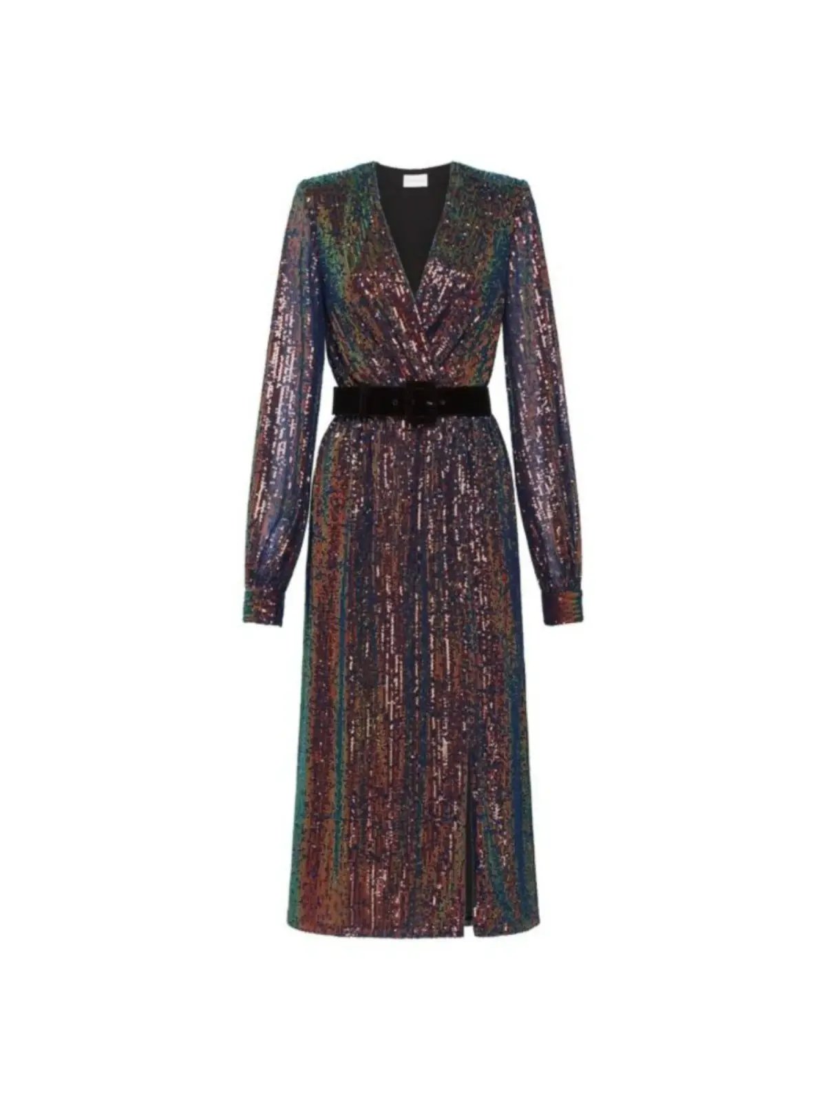 Rebecca Vallance Roxbury Long Sleeve Midi Dress in Multi Size AU 12 photo 3