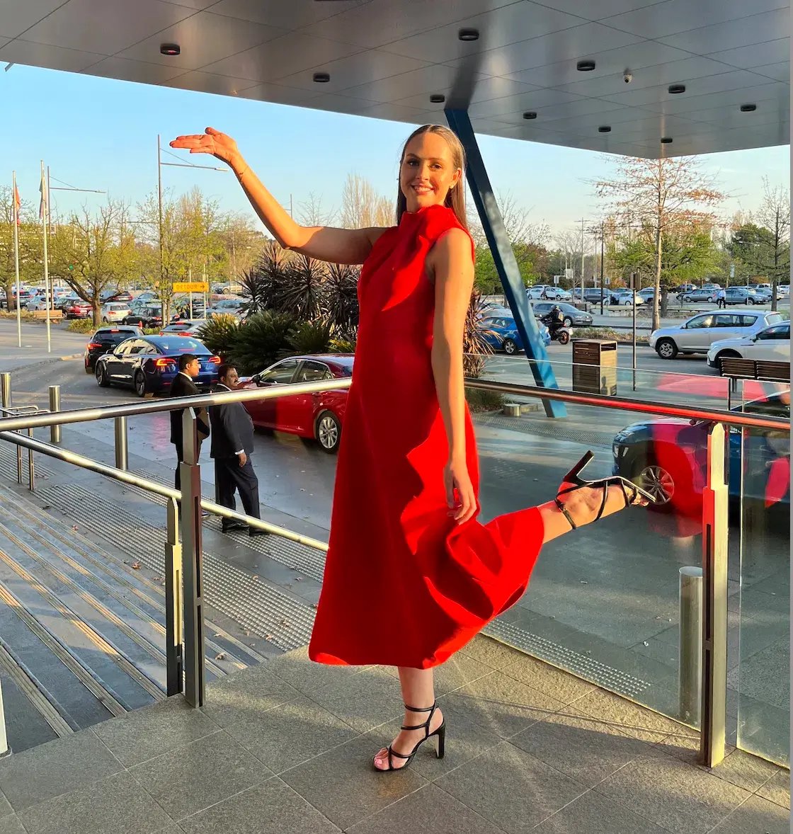 Mossman Cosmic Maxi Dress Red Size 8 photo 2