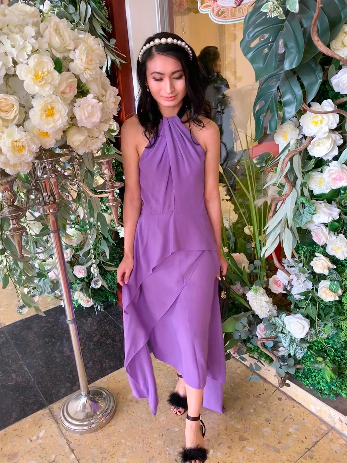 Willow Asymmetric Silk Crepe Dress Size 6 photo 2