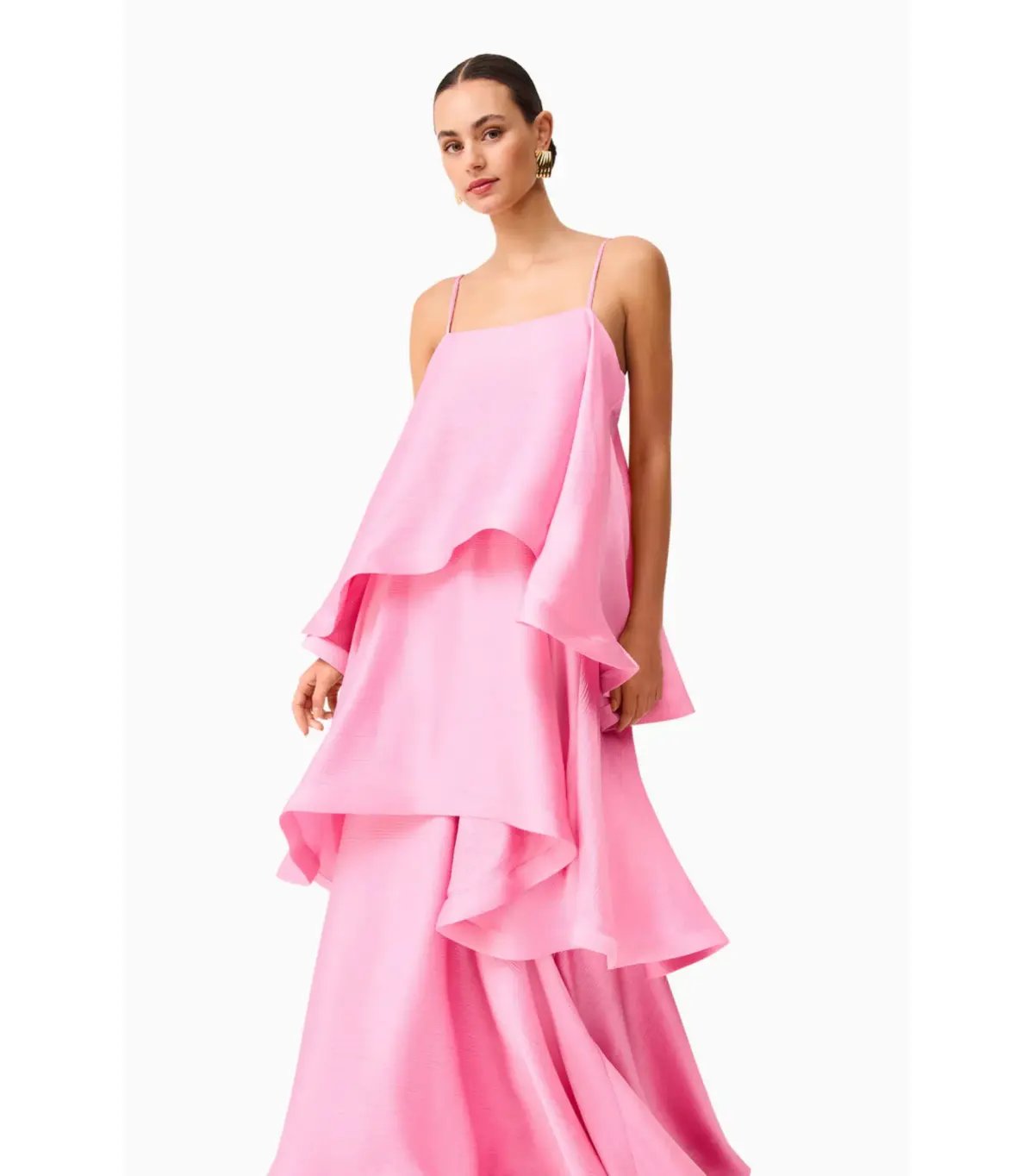 Elliatt Tilly Tiered Maxi Dress Pink Size L / AU 12 photo 2