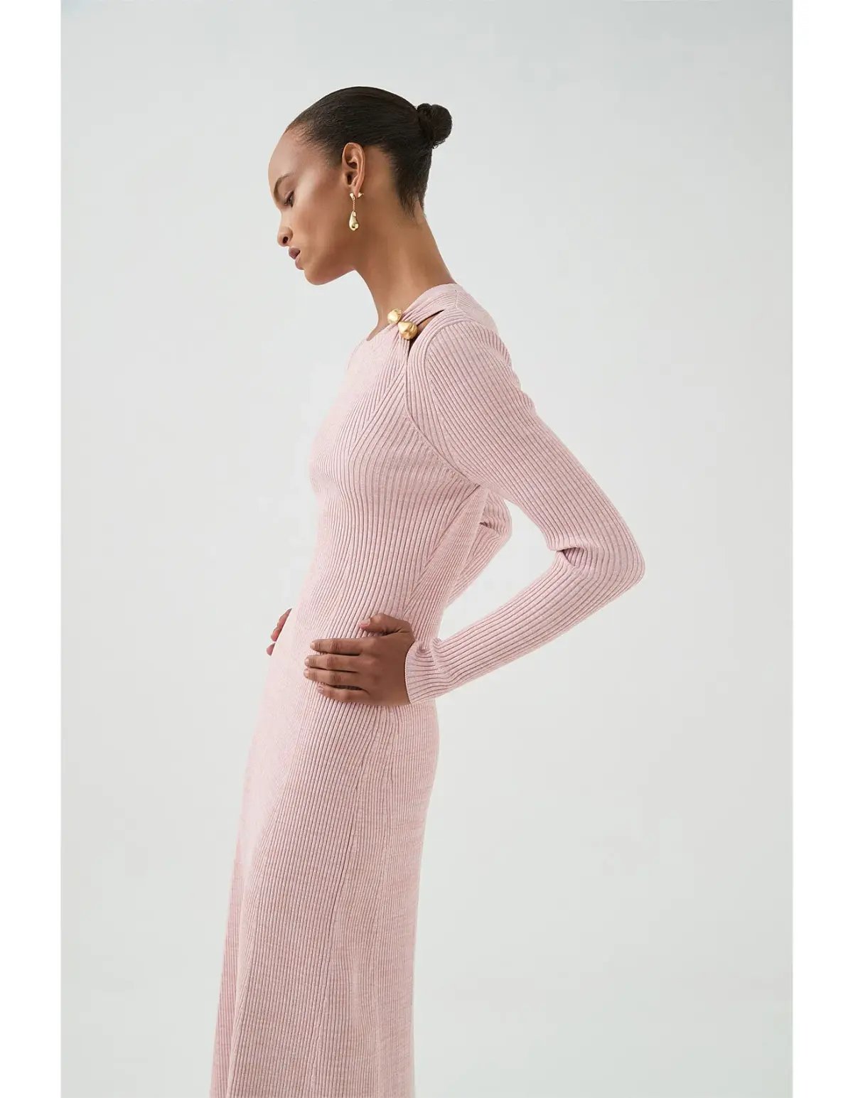 Aje Nina Knit Midi Dress Pink Marle Size M / AU 10 photo 4