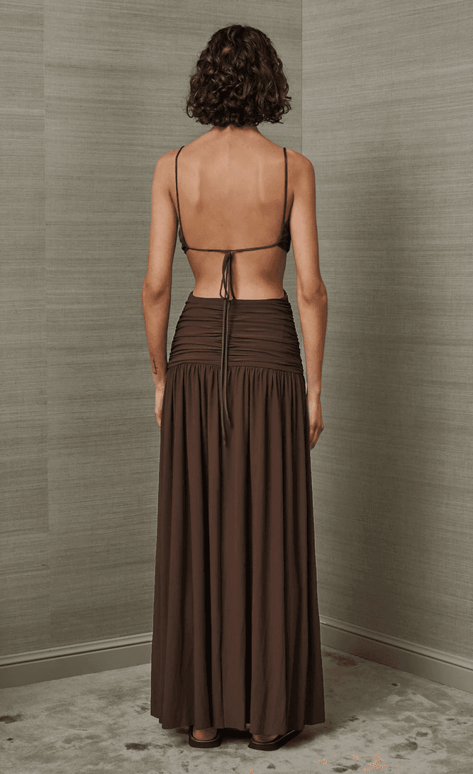 Bec & Bridge Minx Midi Dress Brown Size 8 photo 2