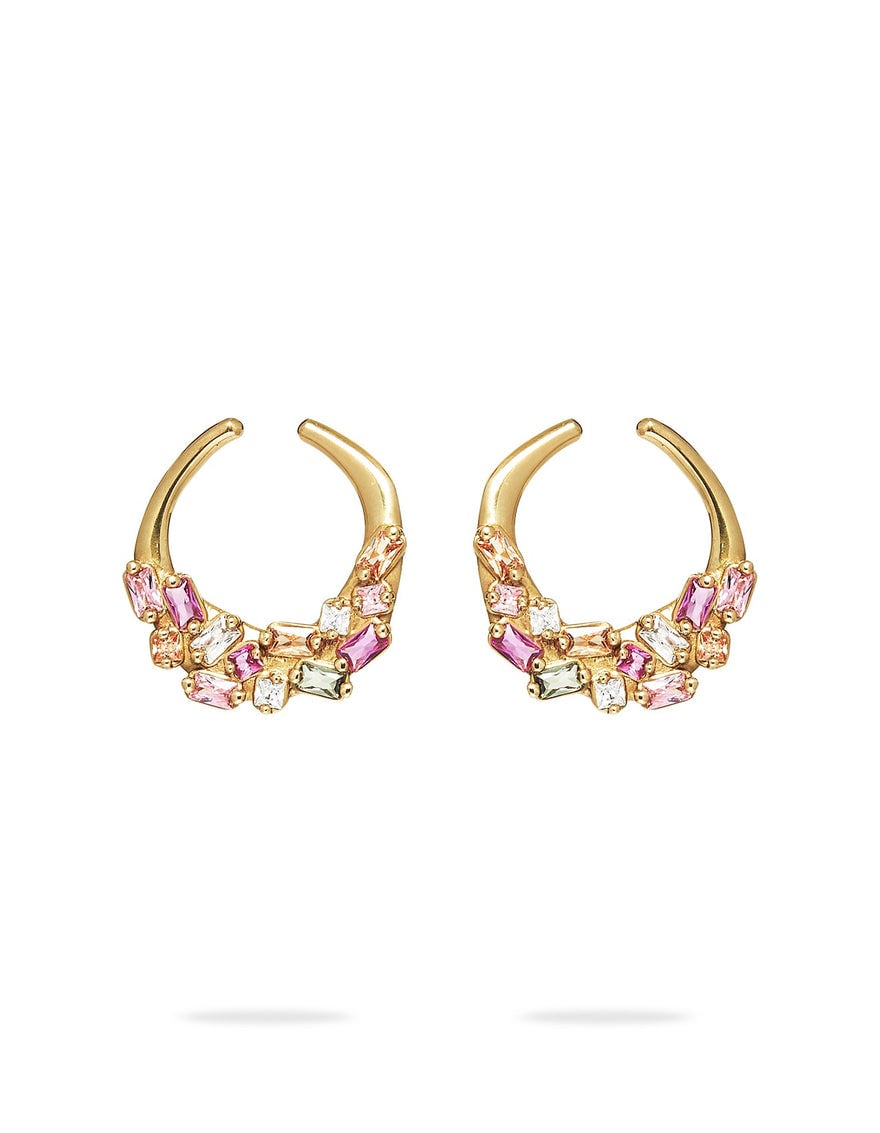 Aje Conception Hoop Earrings | Fuchsia photo 3