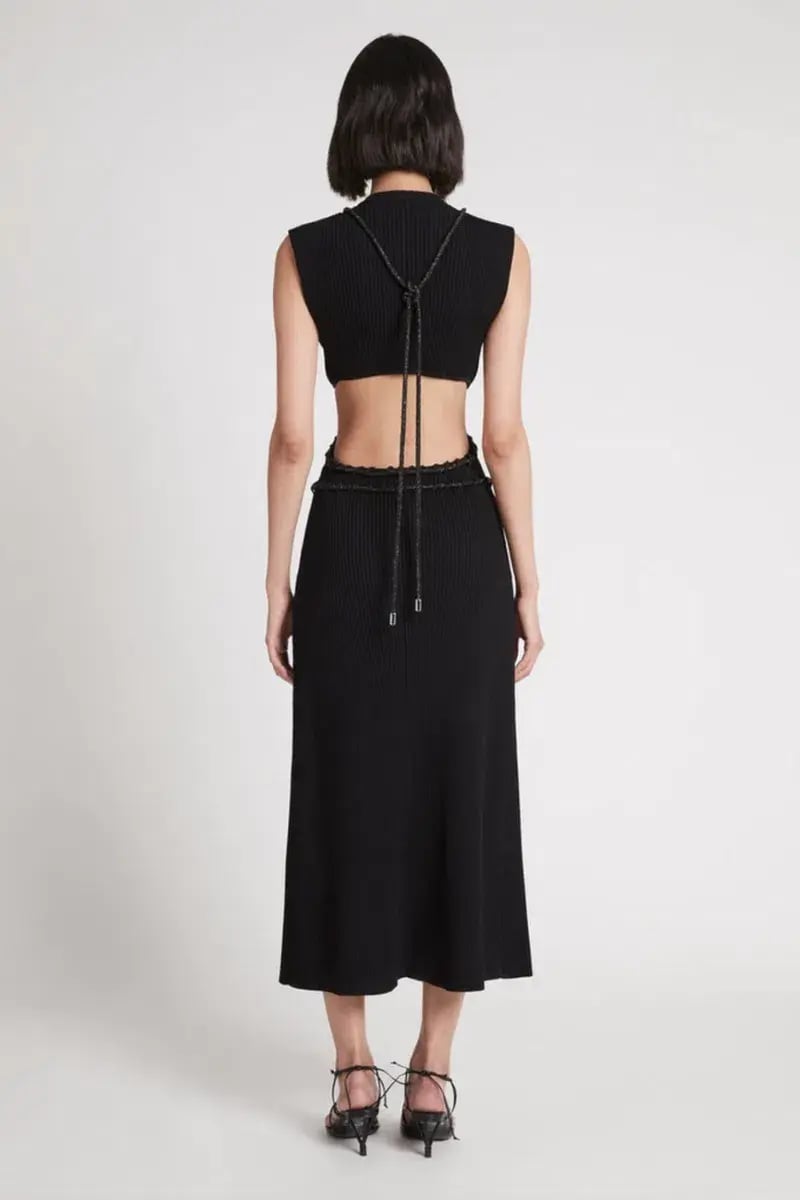 Aje Arp Cut Out Midi Dress Black Size 10 photo 2