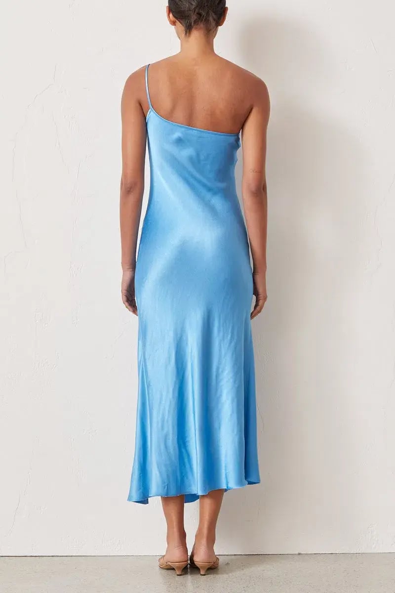 Bec and Bridge Frederic Asymmetrical Midi Dress Blue Size 8 photo 2