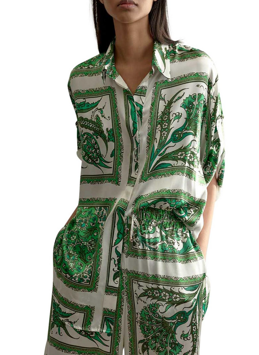 Alemais Lucille Lounge Shirt and Pants Silk Set photo 3