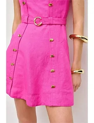 Aje Prisma Utility Mini Dress Pink Size 14 photo 4