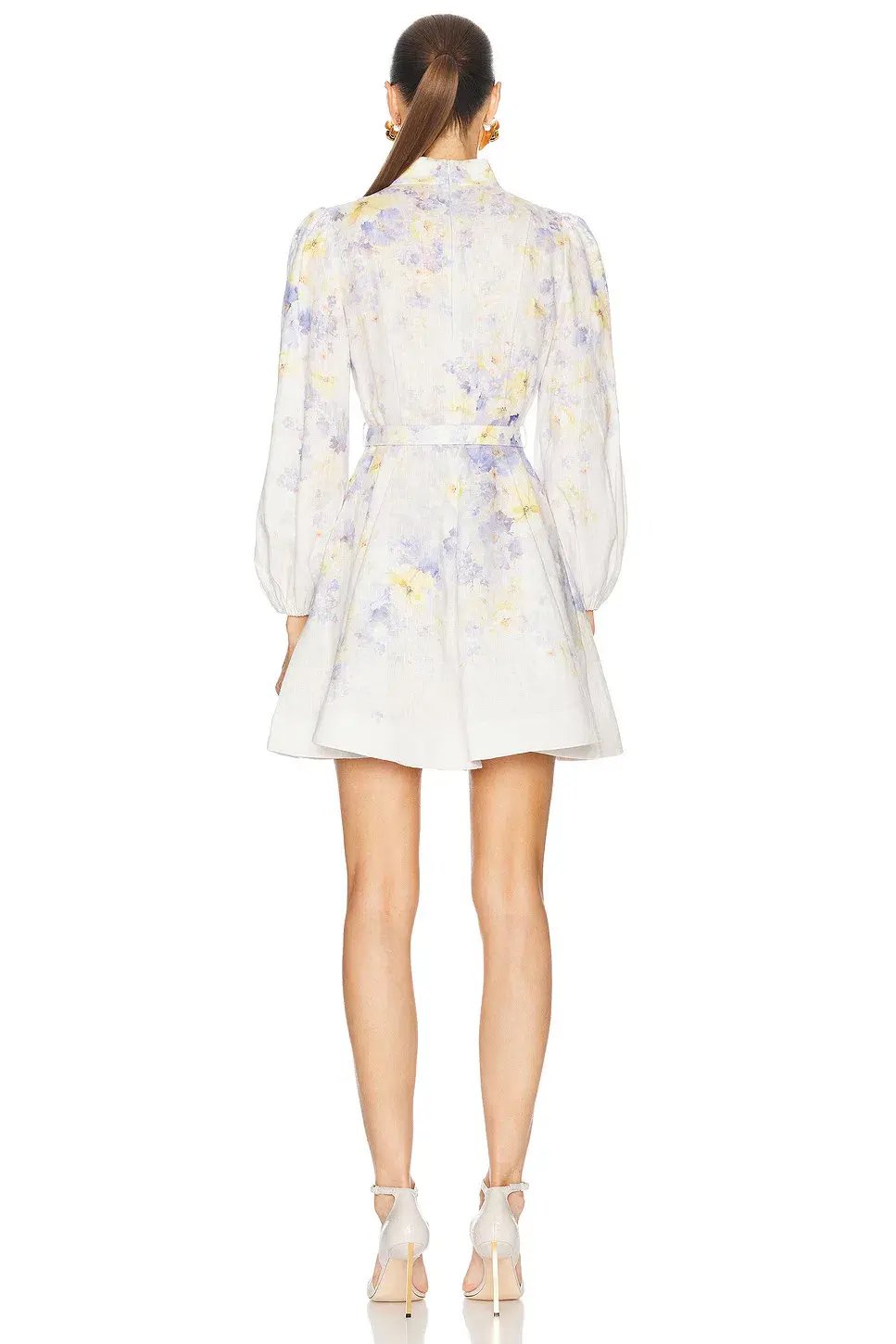 Zimmermann Crush Buttoned Mini Dress Lilac Size 12 photo 2