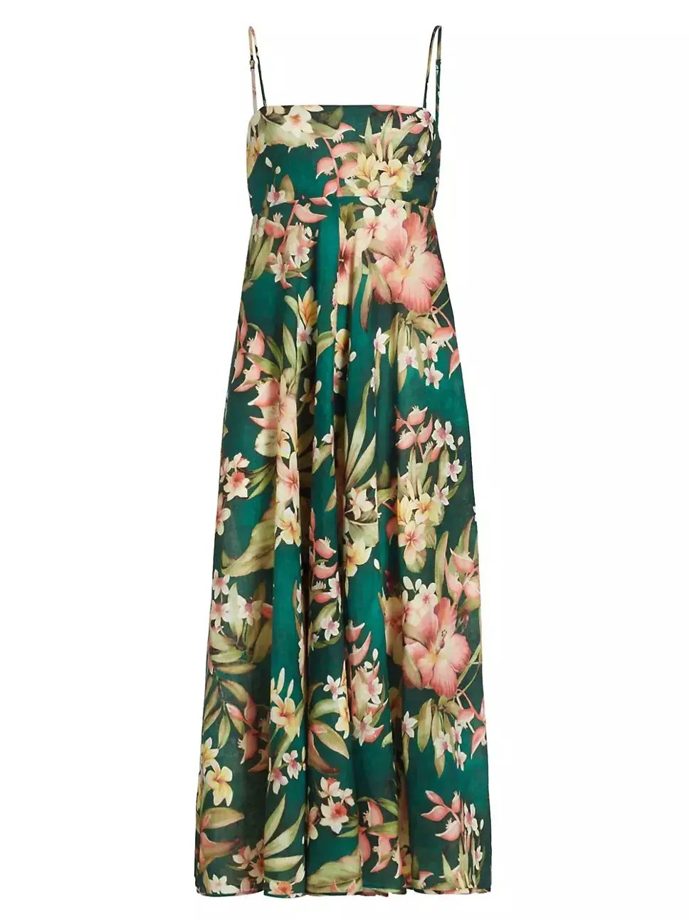 Zimmermann Lexi Midi Dress in Green Palm Size 0 / AU 8 photo 5