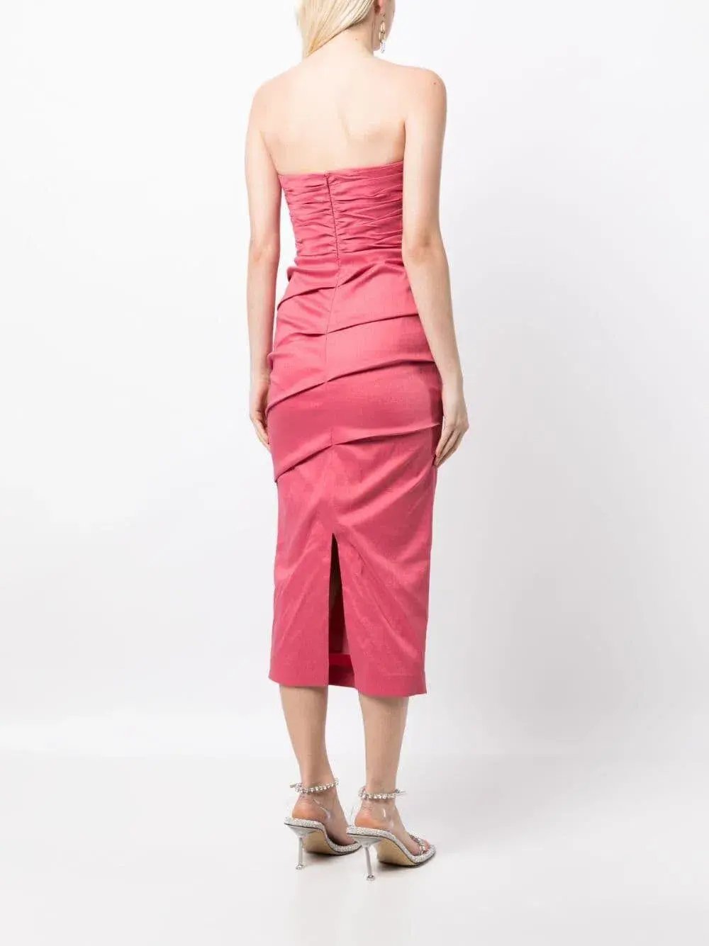 Rachel Gilbert Cheri Midi Dress Rose Size 12 photo 2