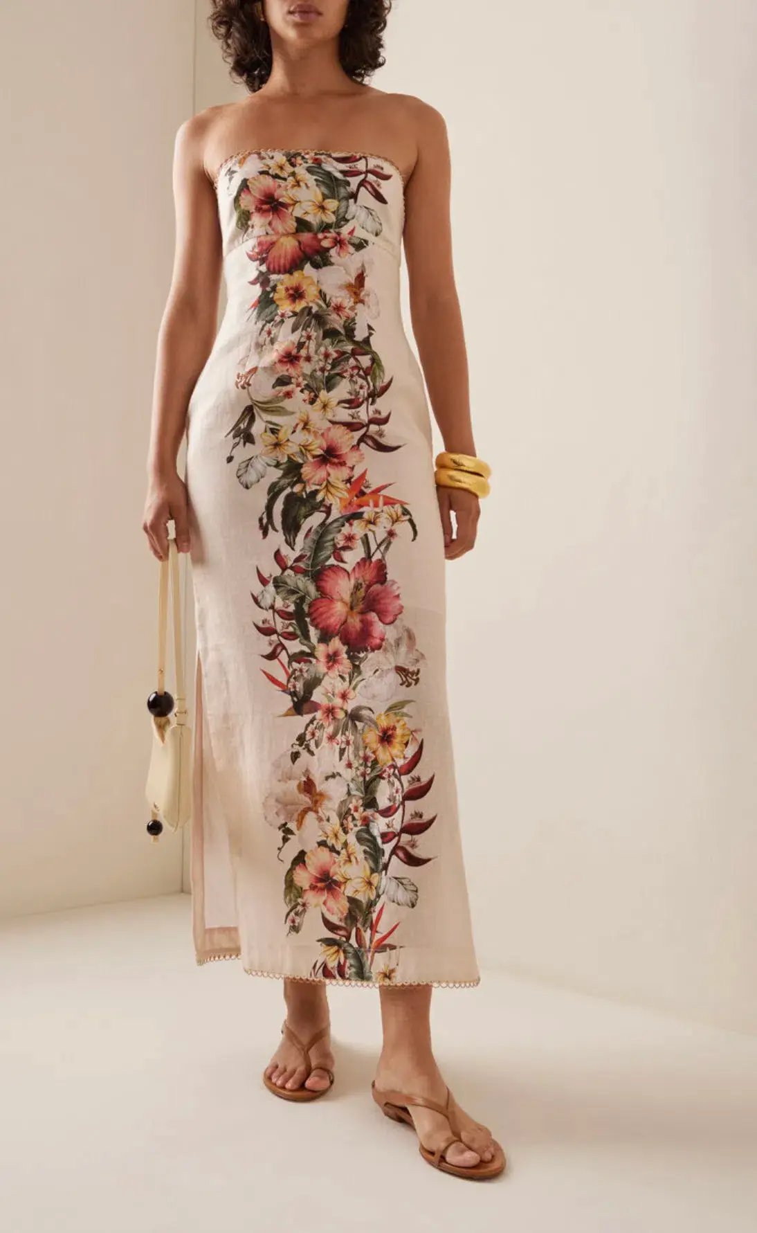 Zimmermann Lexie Column Dress Ivory Palm Size 1/ AU 10 photo 2