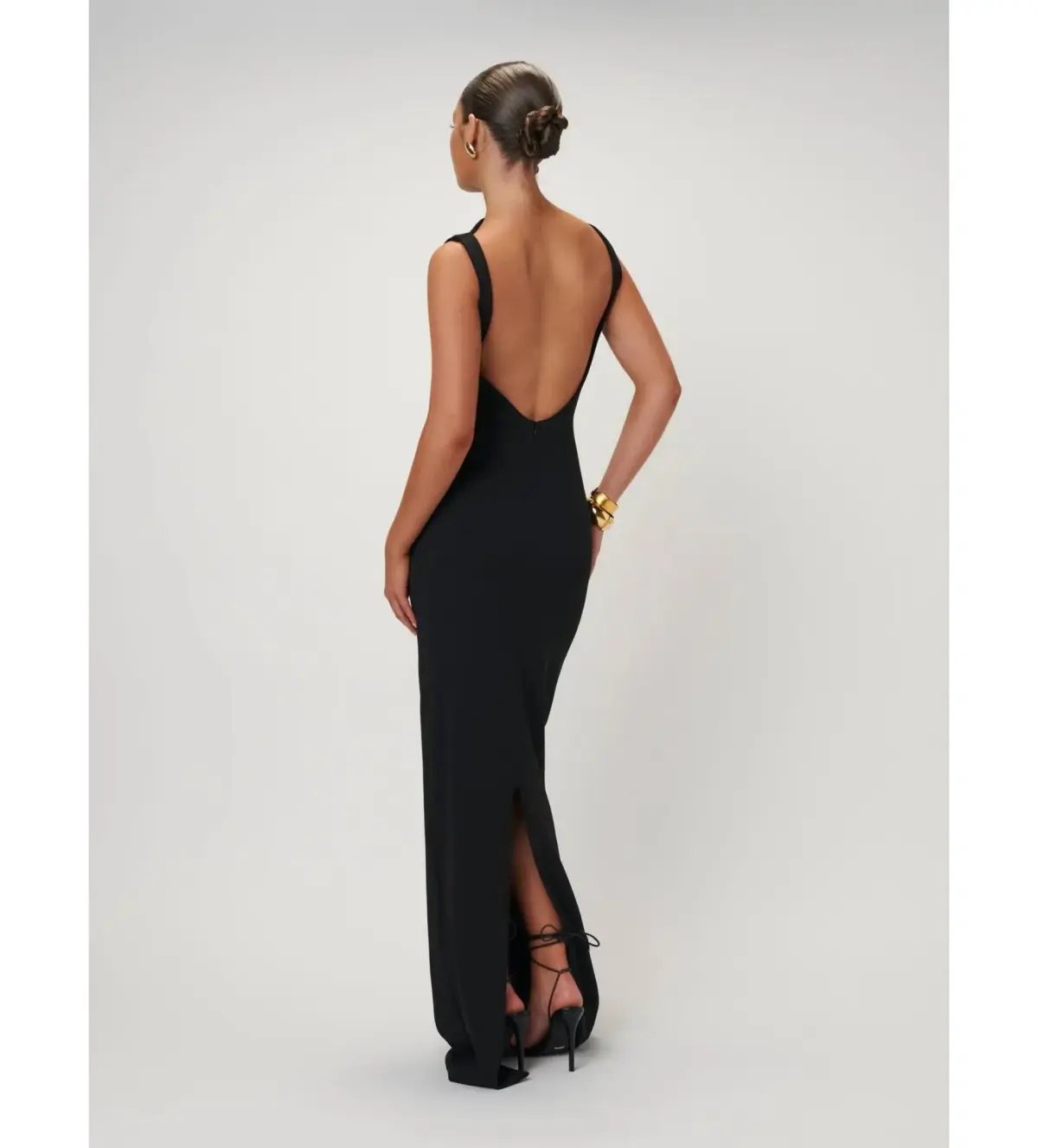 Effie Kats Verona Gown Black size S/ AU 8 photo 4