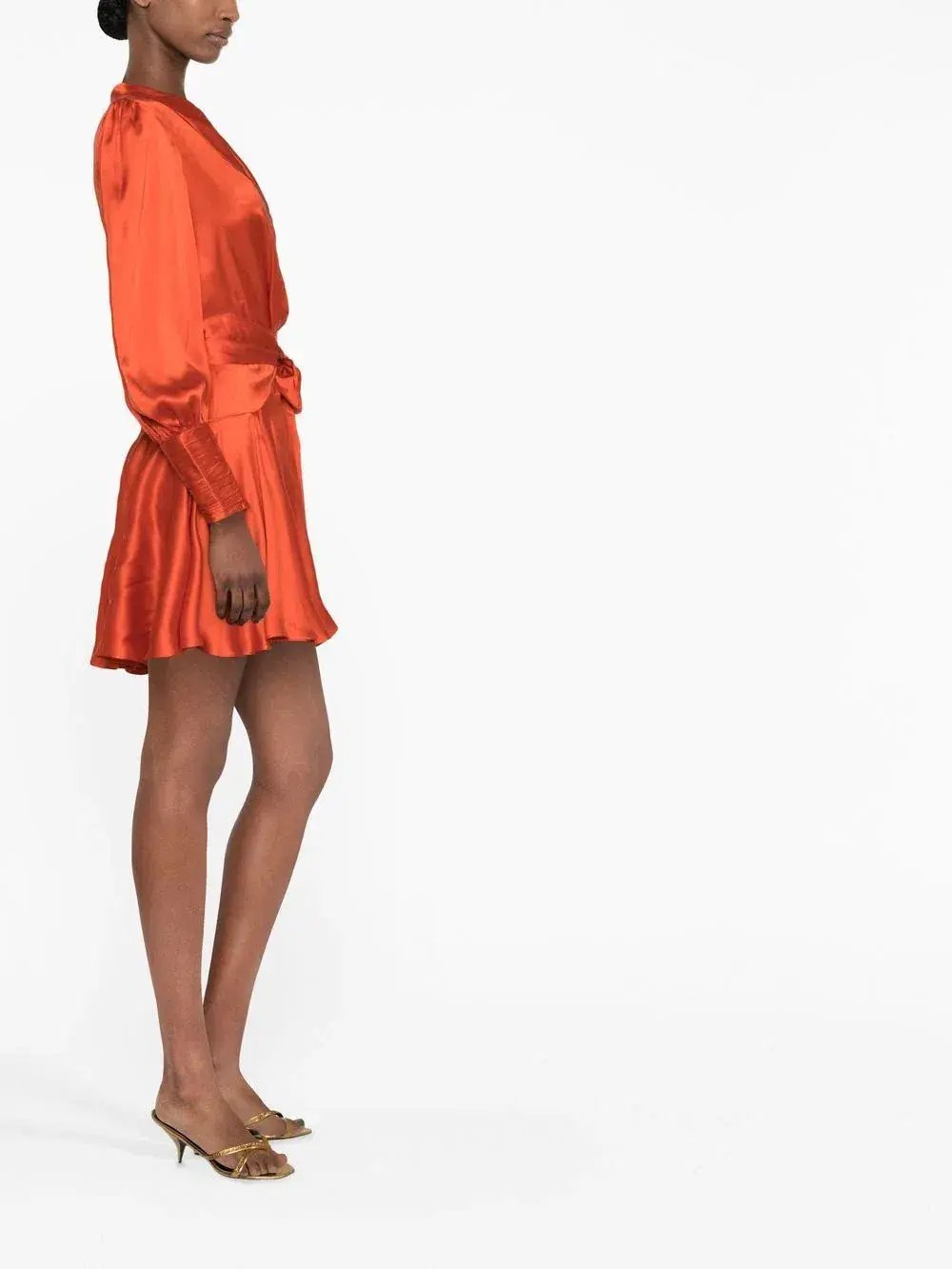Zimmermann Silk-Satin Mini Wrap Dress Red Size 1 / AU 10 photo 3