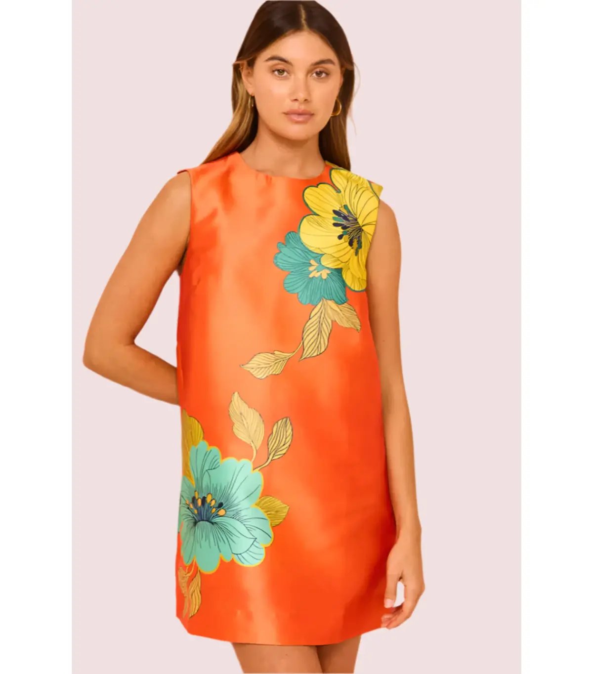 Alemais Piato Mini Dress Orange/Floral Size AU 8 photo 3