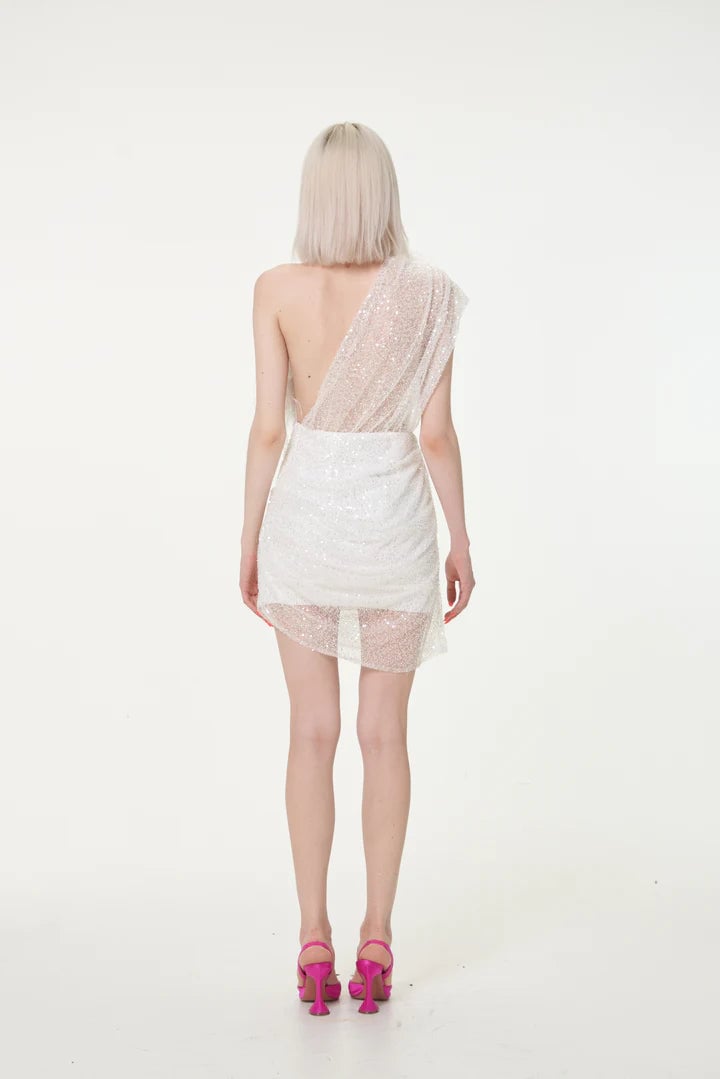 Par Violet End Scene Dress White photo 4