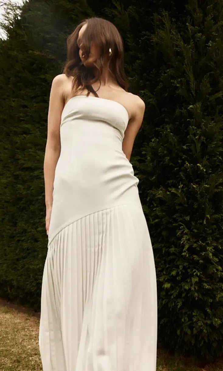 Bianca & Bridgett Mara Pleated Dress White Size 6 photo 4