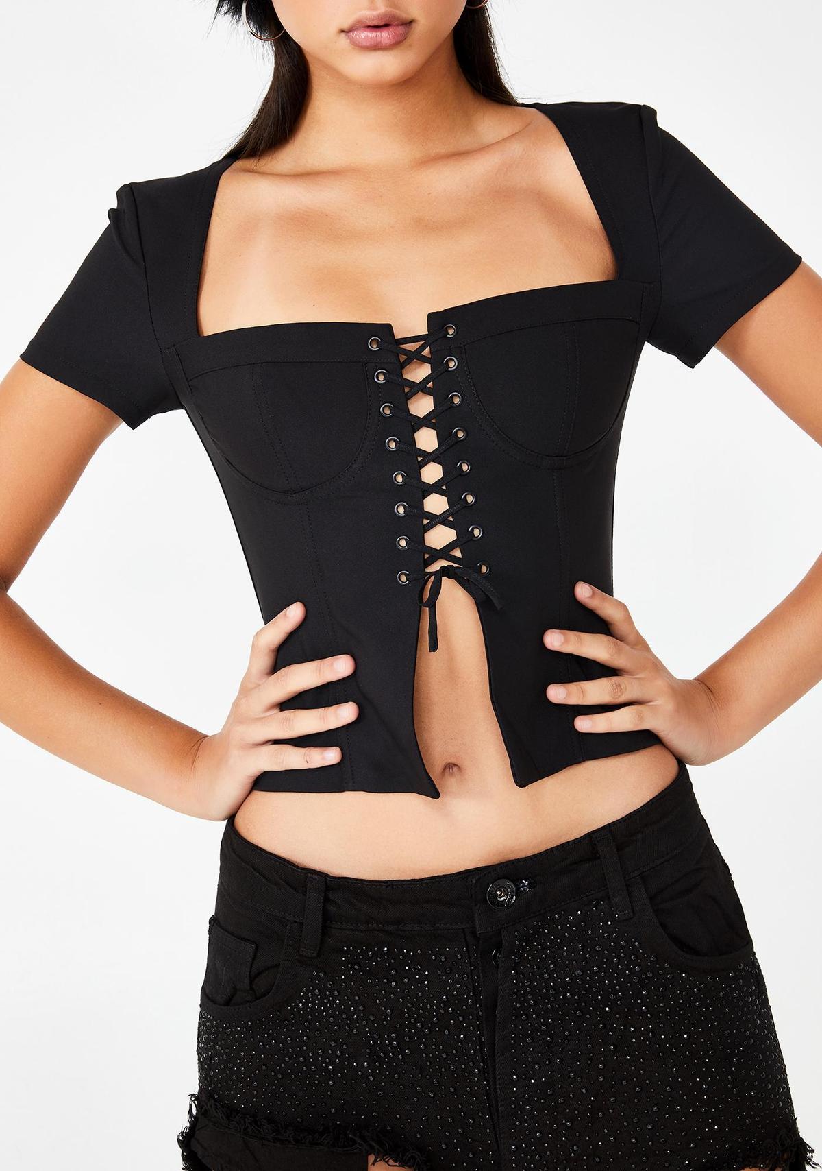 I. AM. GIA Evita Top Black Size 10 photo 3