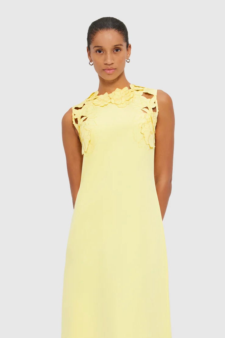 Leo Lin Solene Appliqué Maxi Dress - Sorbet Yellow photo 4