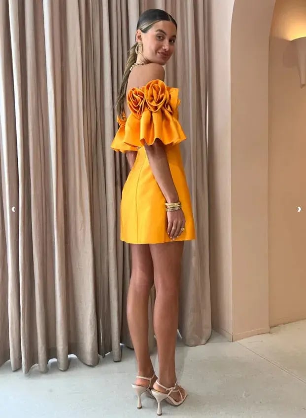 Alemais Macie Rosette Mini Dress in Saffron Yellow Size 8 photo 3