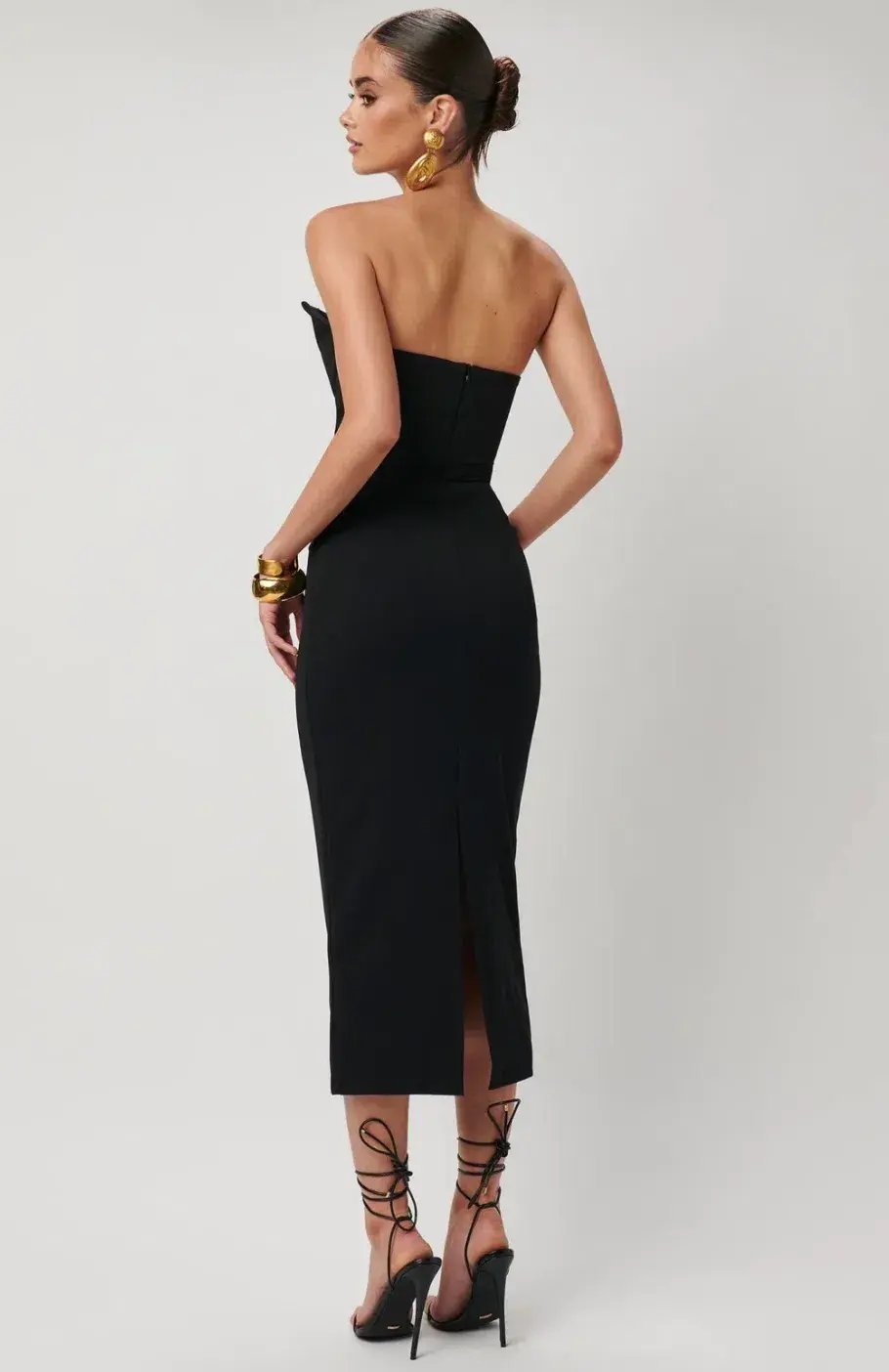 Effie Kats Danna Midi Dress Black Size 10 photo 3