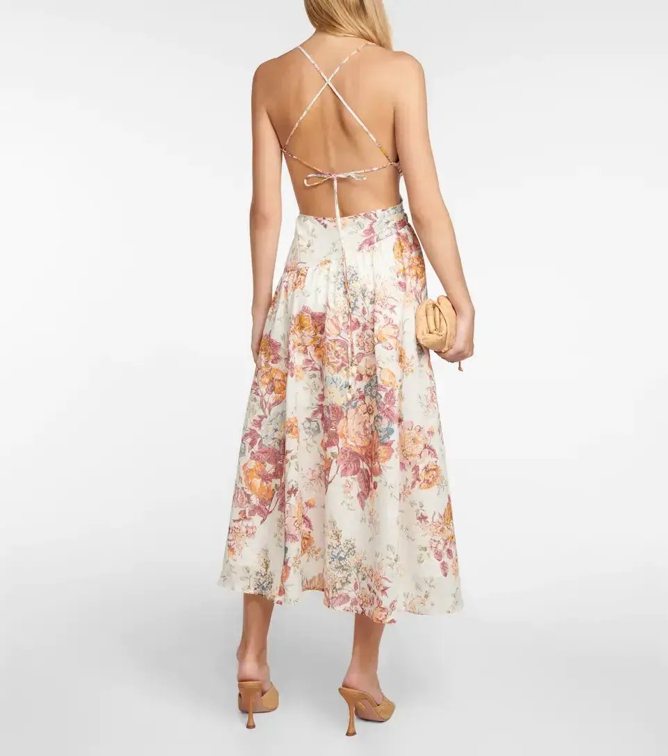 Zimmermann Pattie Asymmetric Dress Cream Floral Print Size 0P/Au 6 photo 3