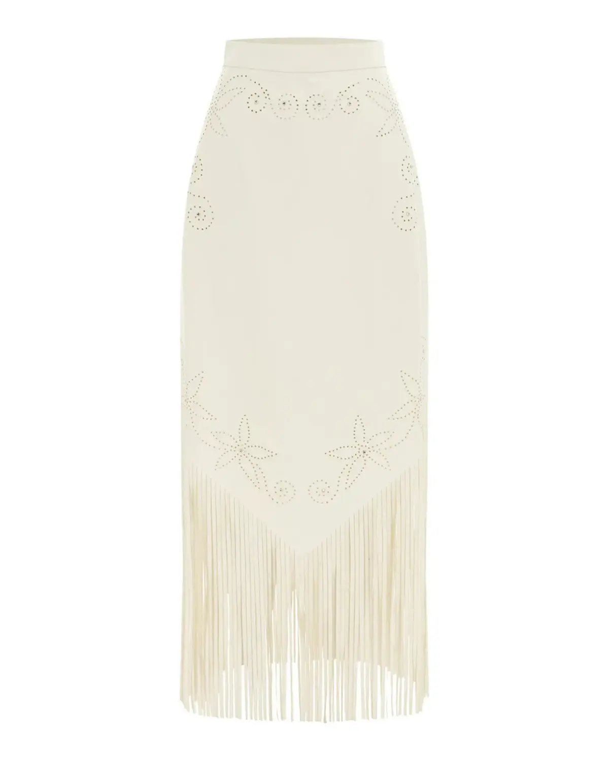 Alemais Barbara Fringe Skirt in White Size AU 10 photo 5