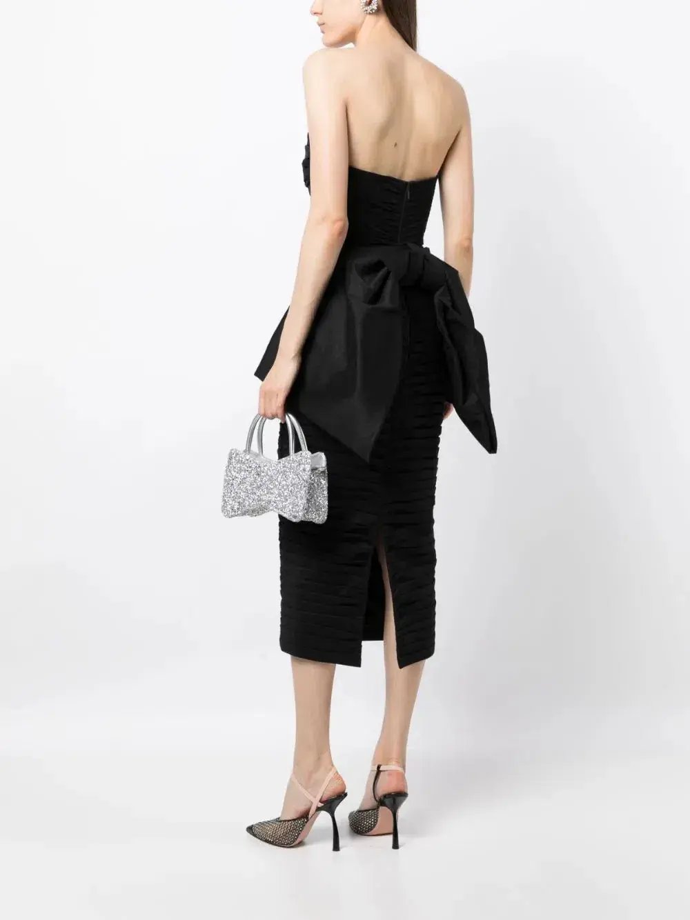 Rachel Gilbert Marji Midi Dress Black Size 10 photo 3