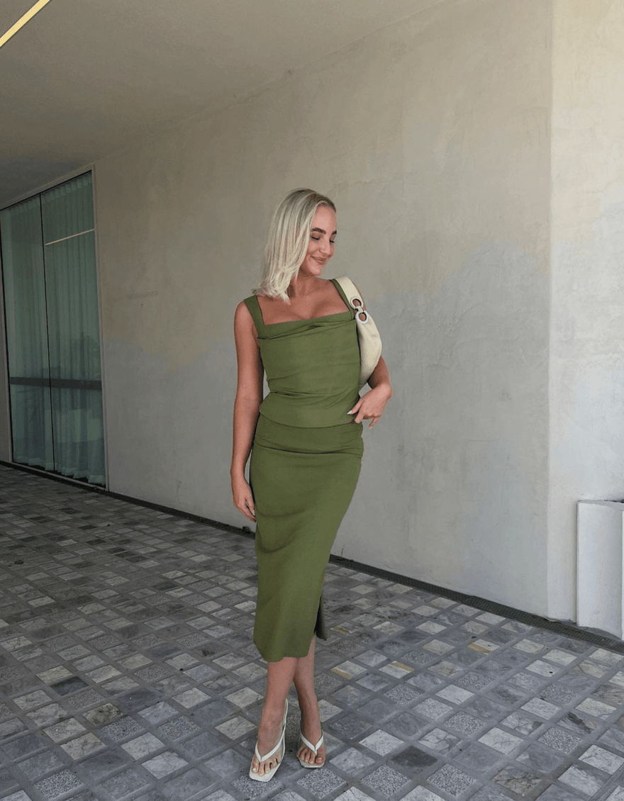 Miaou Imogene Corset in Olive photo 4