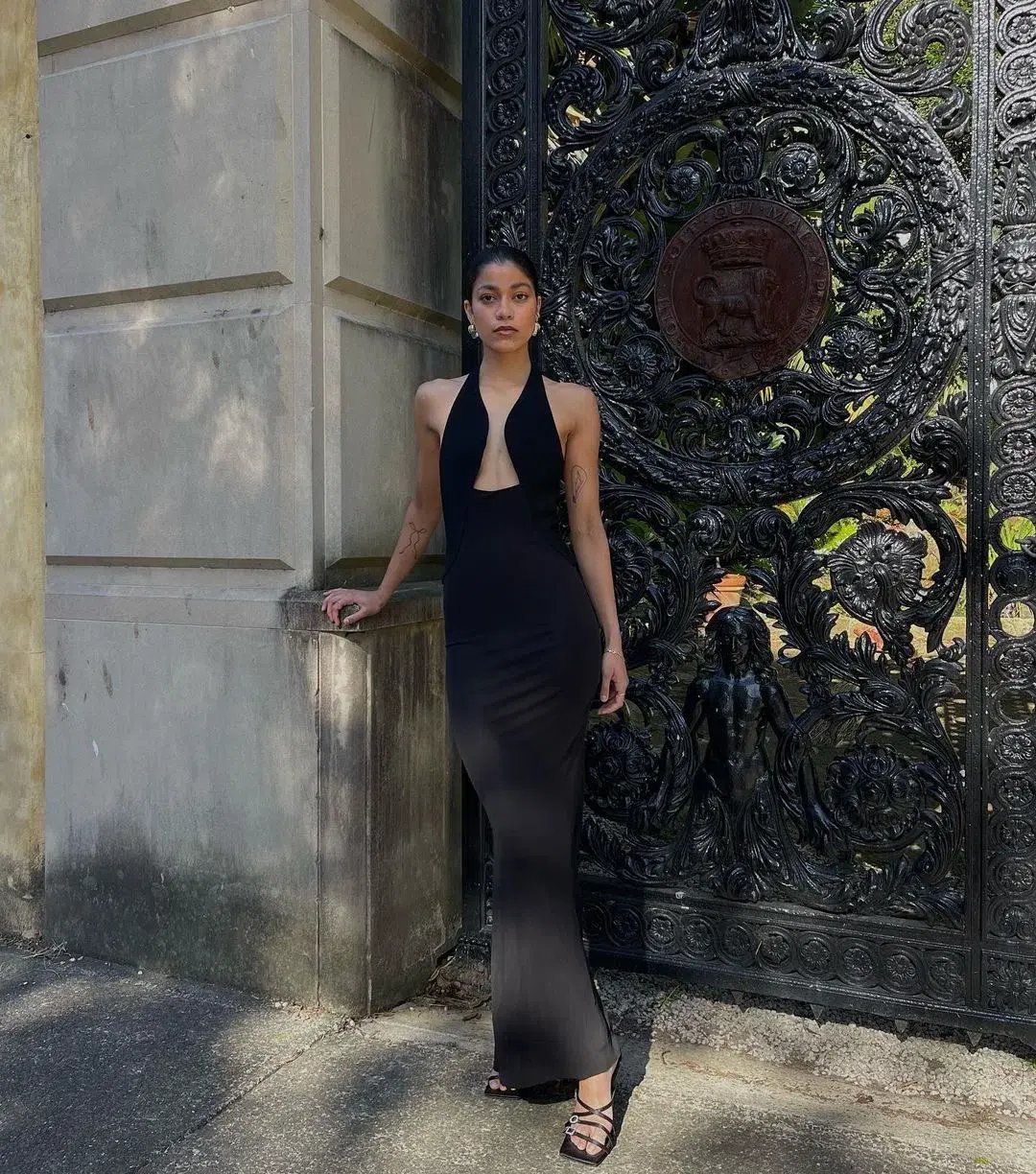 Christopher Esber Tailored Slope Halter Black Dress Size AU 6 photo 3