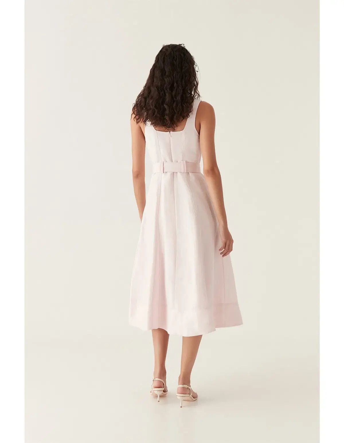 Aje Clay Belted Midi Dress Pastel Pink size8 photo 7